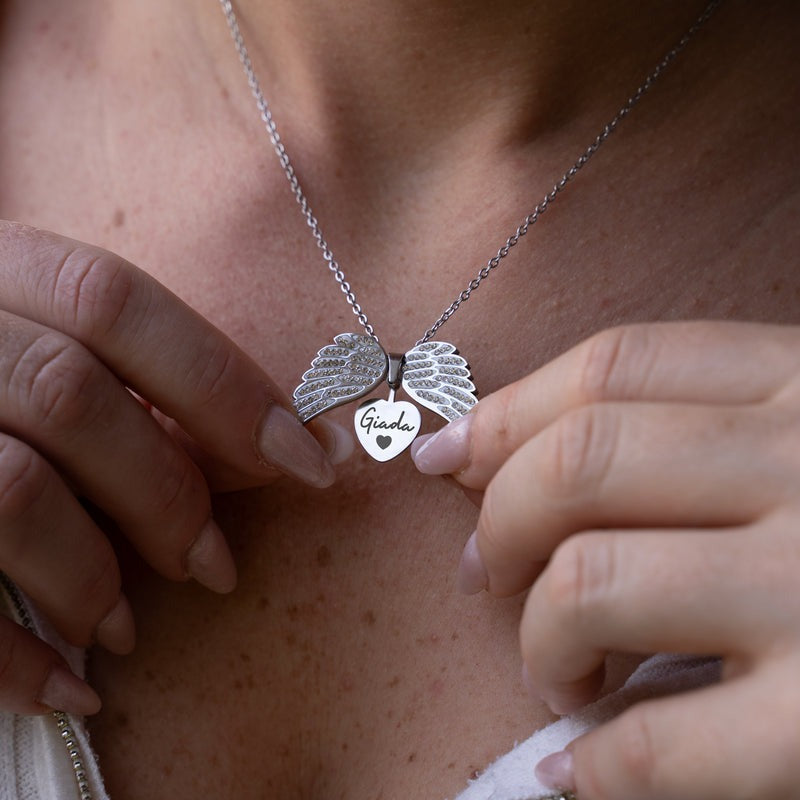 Angel™ - Collier ange avec gravure personnalisée