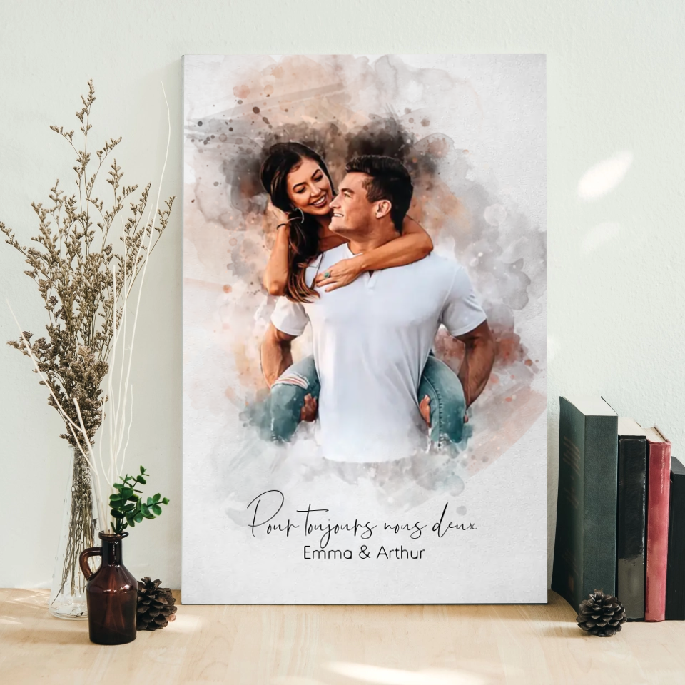 Pour Toujours™ - Poster personnalisable en aquarelle
