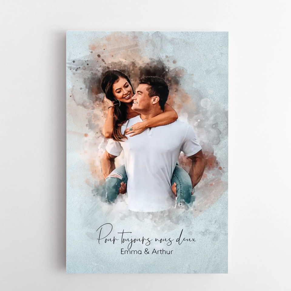 Pour Toujours™ - Poster personnalisable en aquarelle