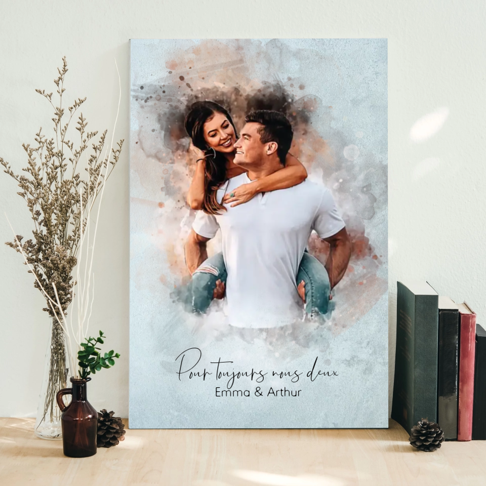 Pour Toujours™ - Poster personnalisable en aquarelle