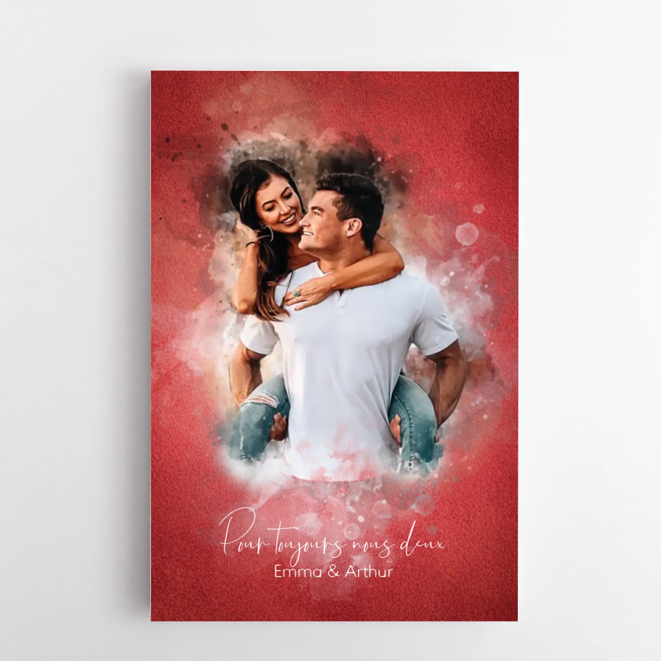 Pour Toujours™ - Poster personnalisable en aquarelle