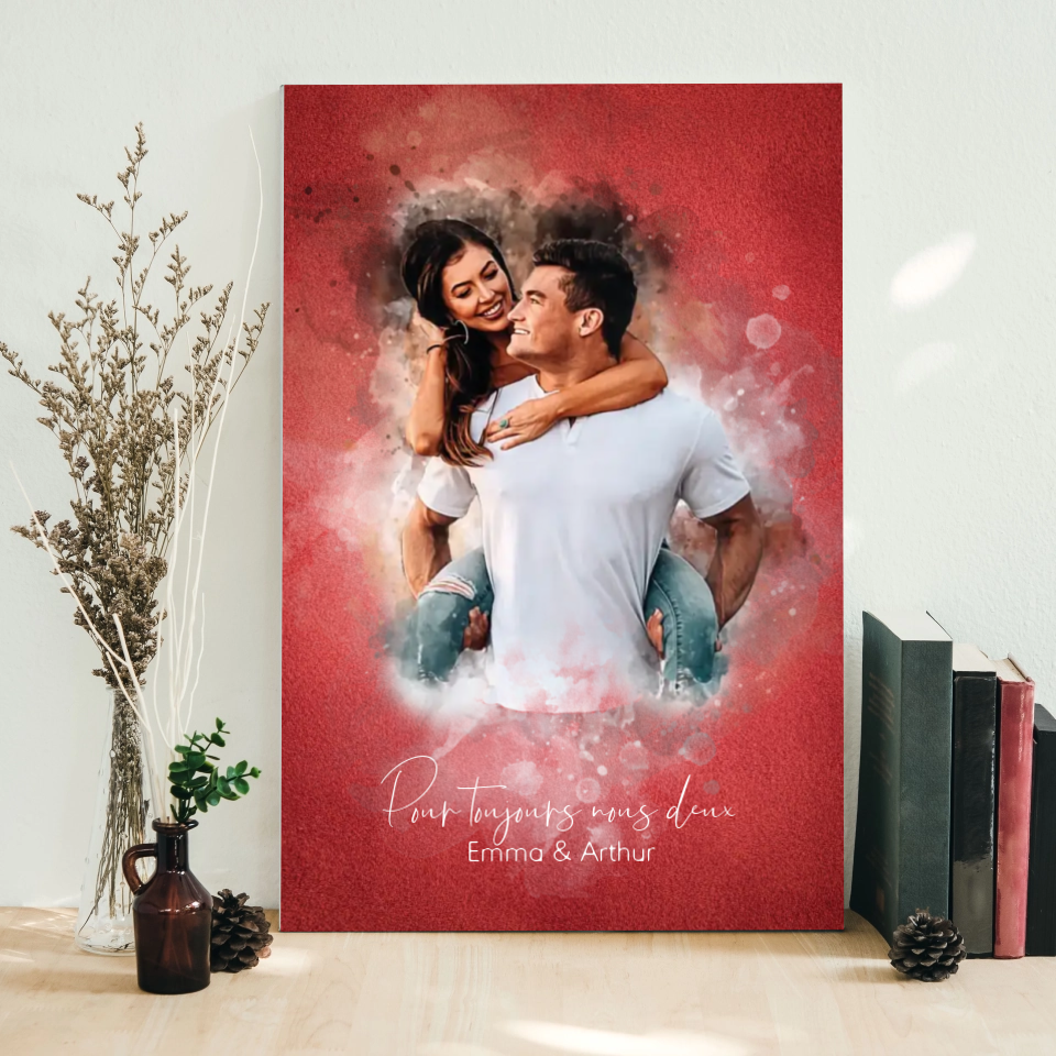 Pour Toujours™ - Poster personnalisable en aquarelle