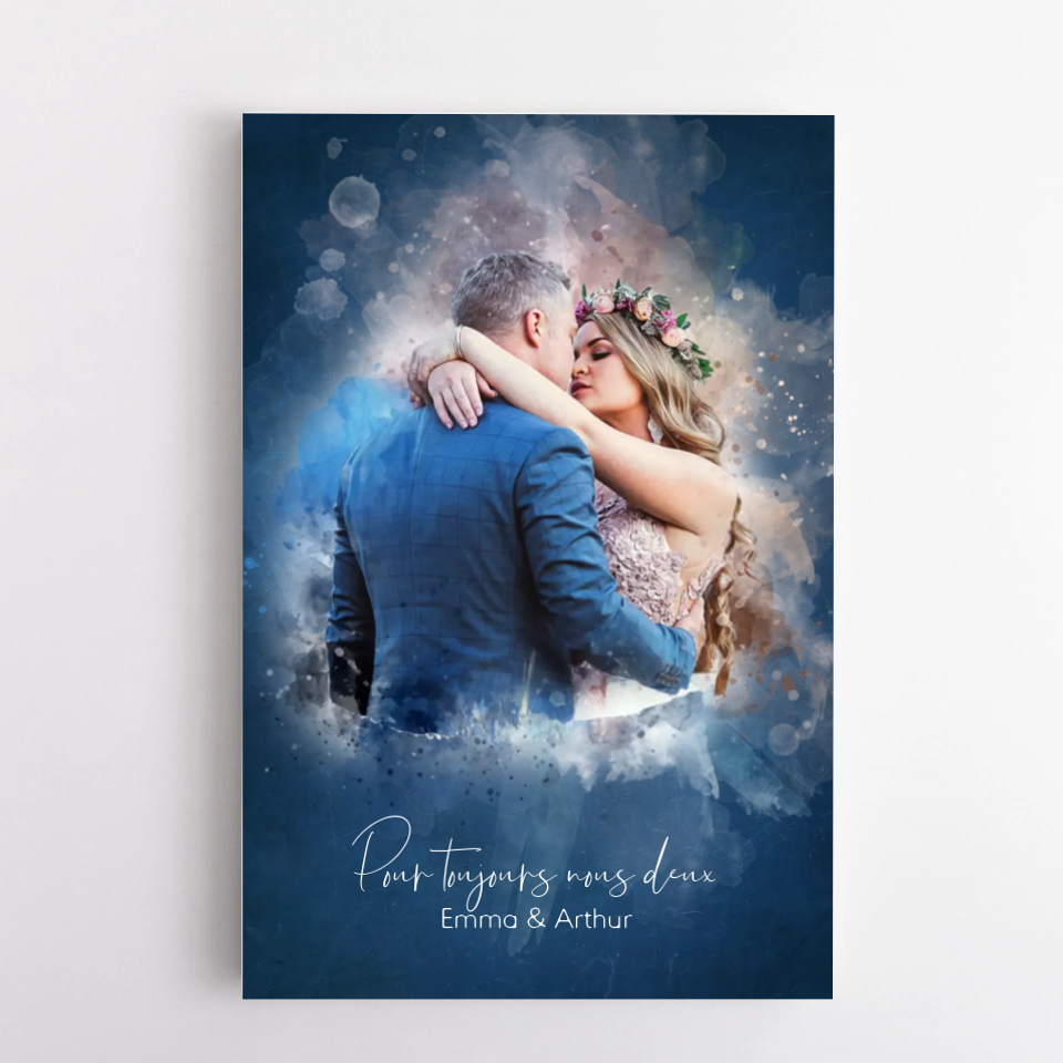 Pour Toujours™ - Poster personnalisable en aquarelle