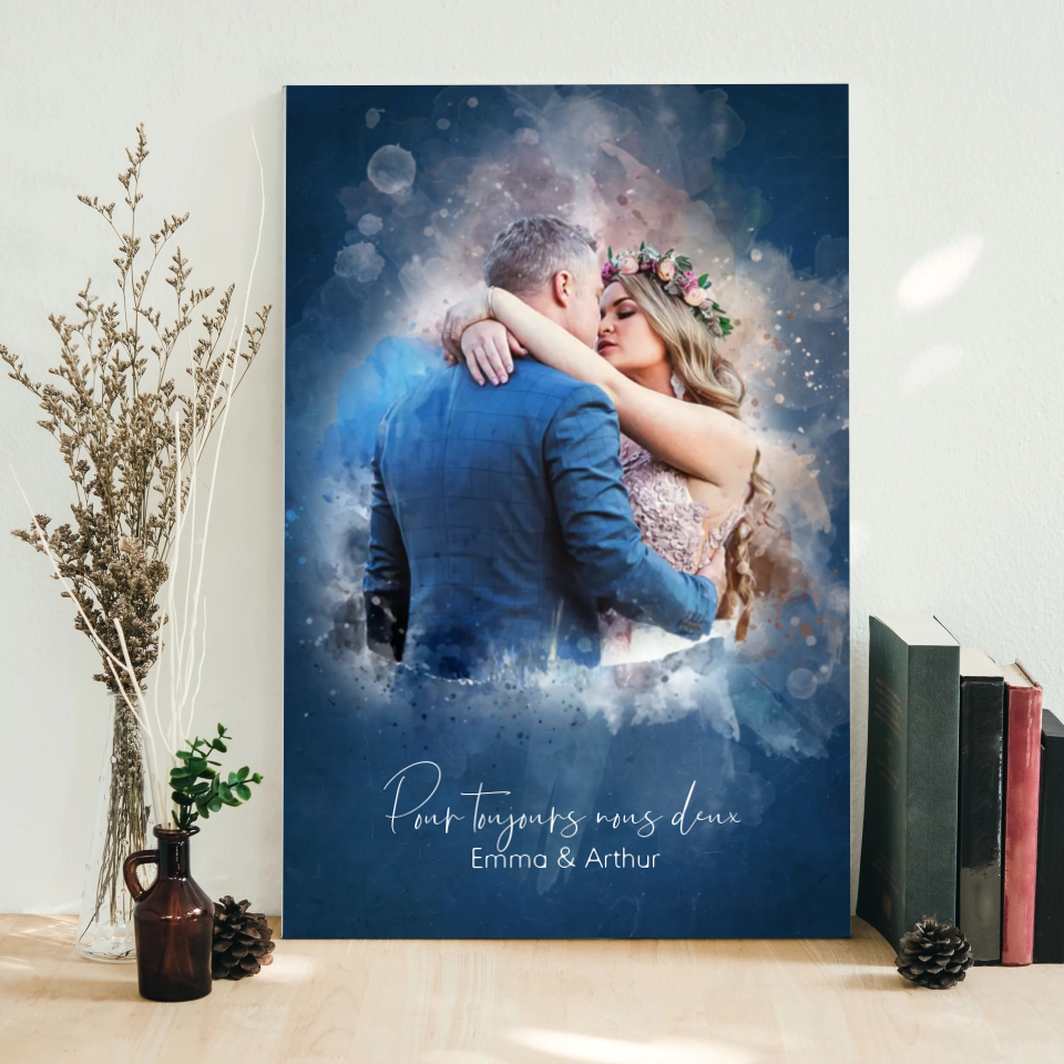Pour Toujours™ - Poster personnalisable en aquarelle