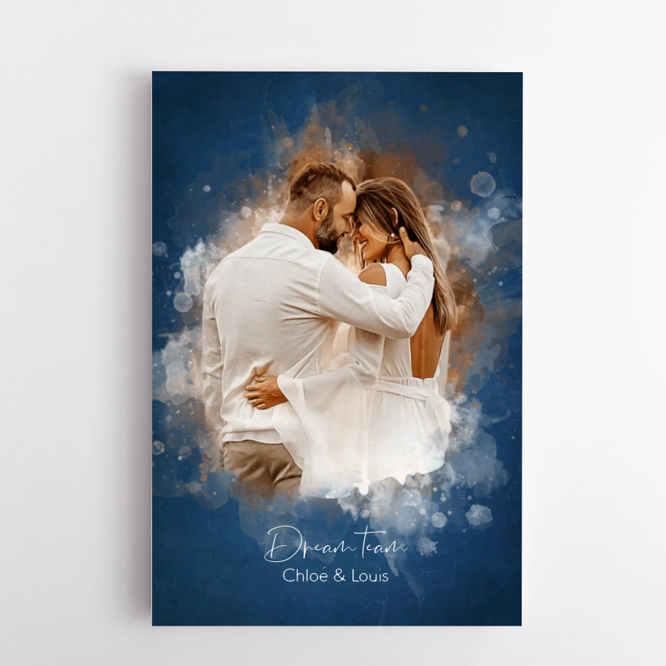 Pour Toujours™ - Poster personnalisable en aquarelle