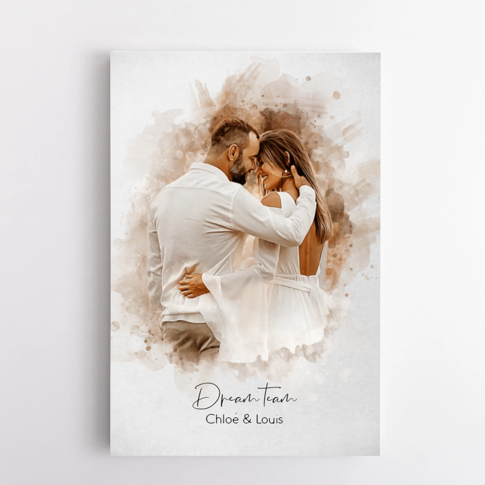 Pour Toujours™ - Poster personnalisable en aquarelle