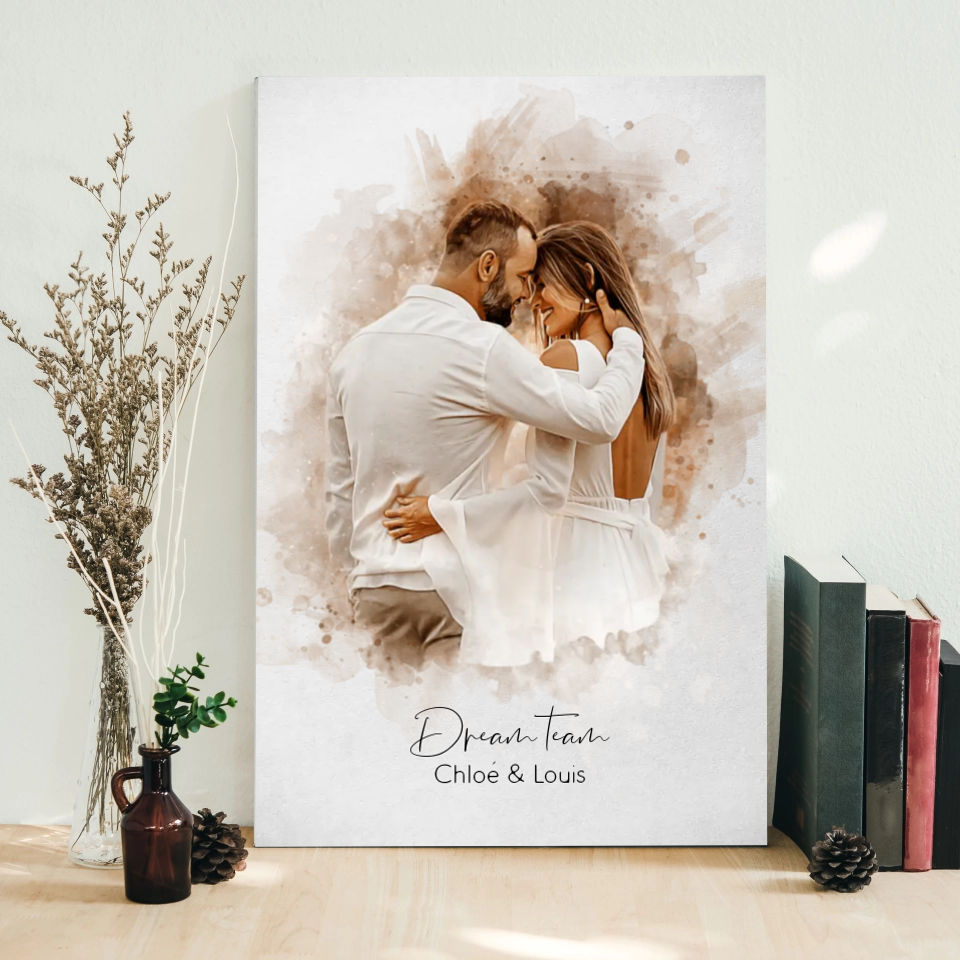 Pour Toujours™ - Poster personnalisable en aquarelle