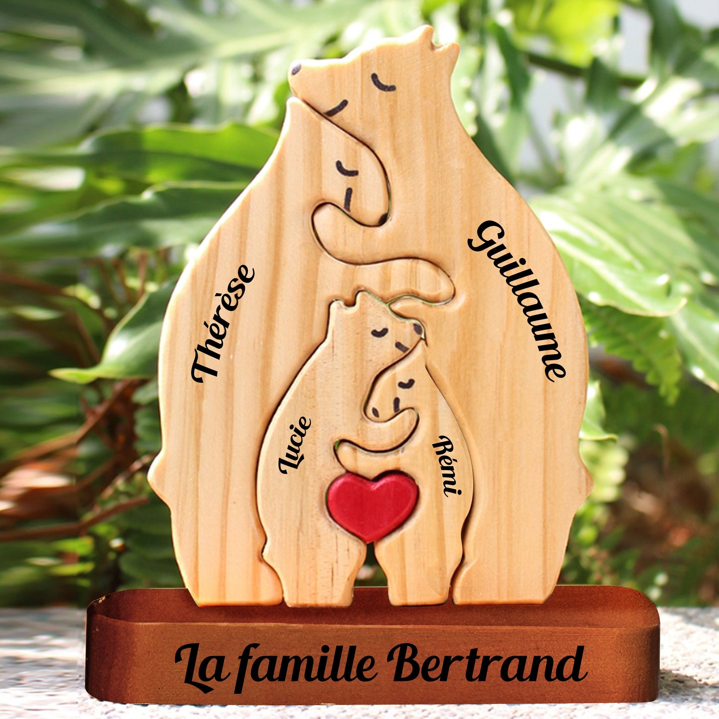 FamilleOurs™ - Puzzle Personnalisé En Bois