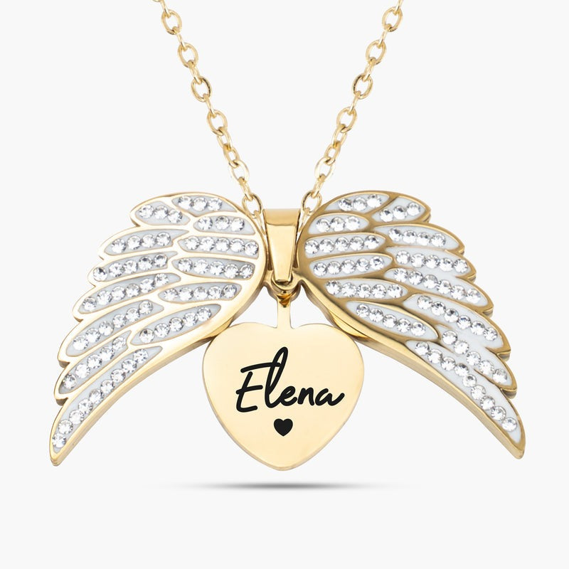 Angel™ - Collier ange avec gravure personnalisée