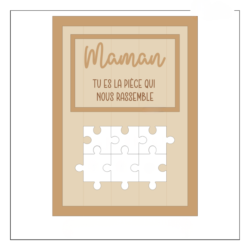 Pour Maman™ - Cadre Puzzle Famille Personnalisé