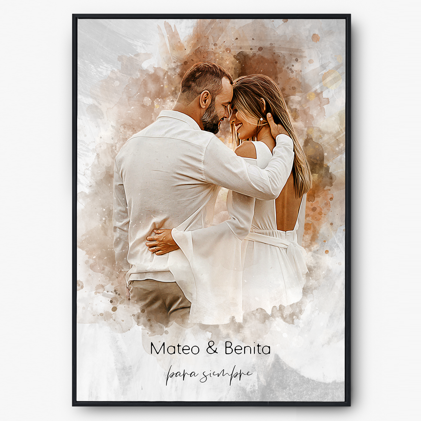 Pour Toujours™ - Poster personnalisable en aquarelle