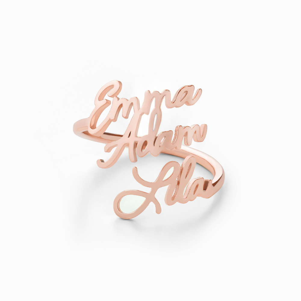 Amoréa™ - Bague personnalisée avec prénoms