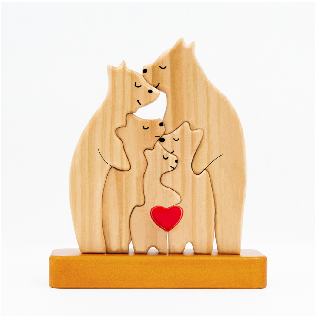 FamilleOurs™ - Puzzle Personnalisé En Bois