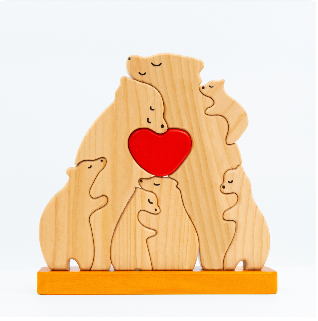 FamilleOurs™ - Puzzle Personnalisé En Bois