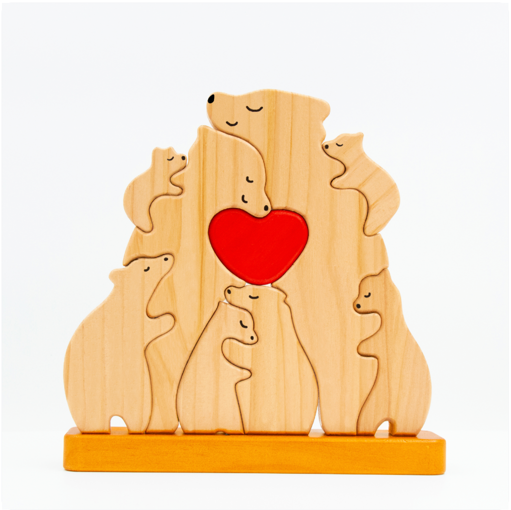 FamilleOurs™ - Puzzle Personnalisé En Bois