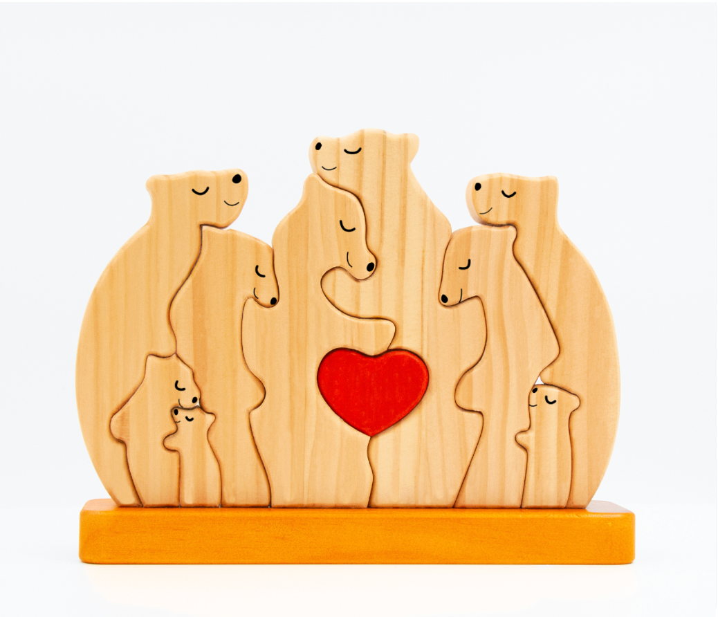 FamilleOurs™ - Puzzle Personnalisé En Bois