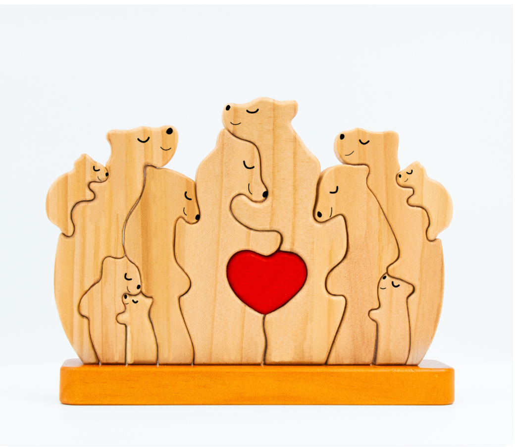 FamilleOurs™ - Puzzle Personnalisé En Bois
