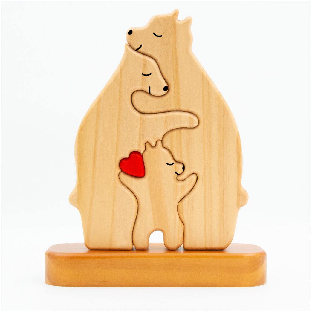 FamilleOurs™ - Puzzle Personnalisé En Bois