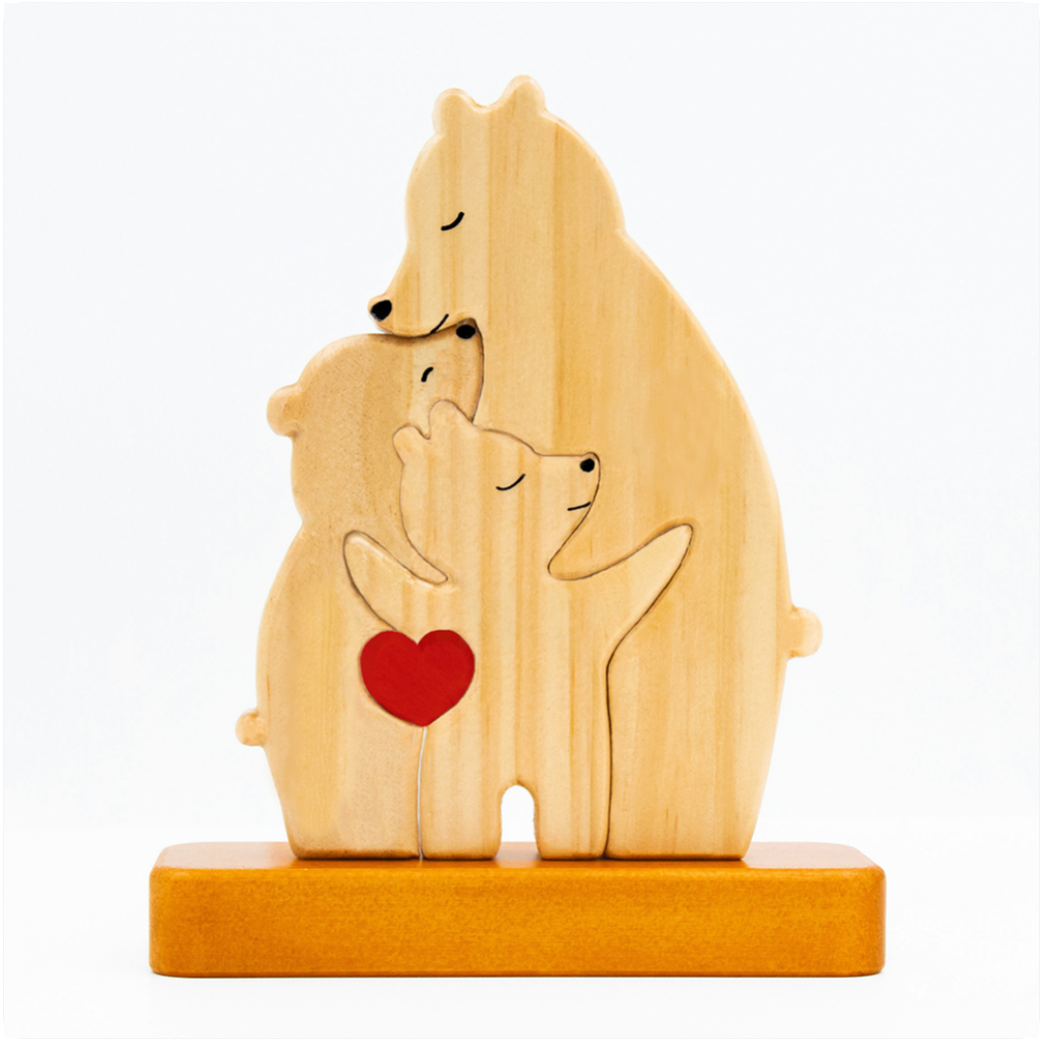 FamilleOurs™ - Puzzle Personnalisé En Bois