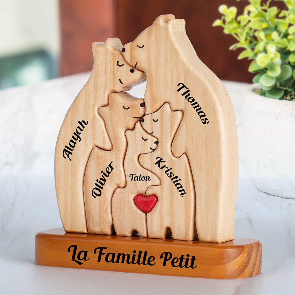 FamilleOurs™ - Puzzle Personnalisé En Bois