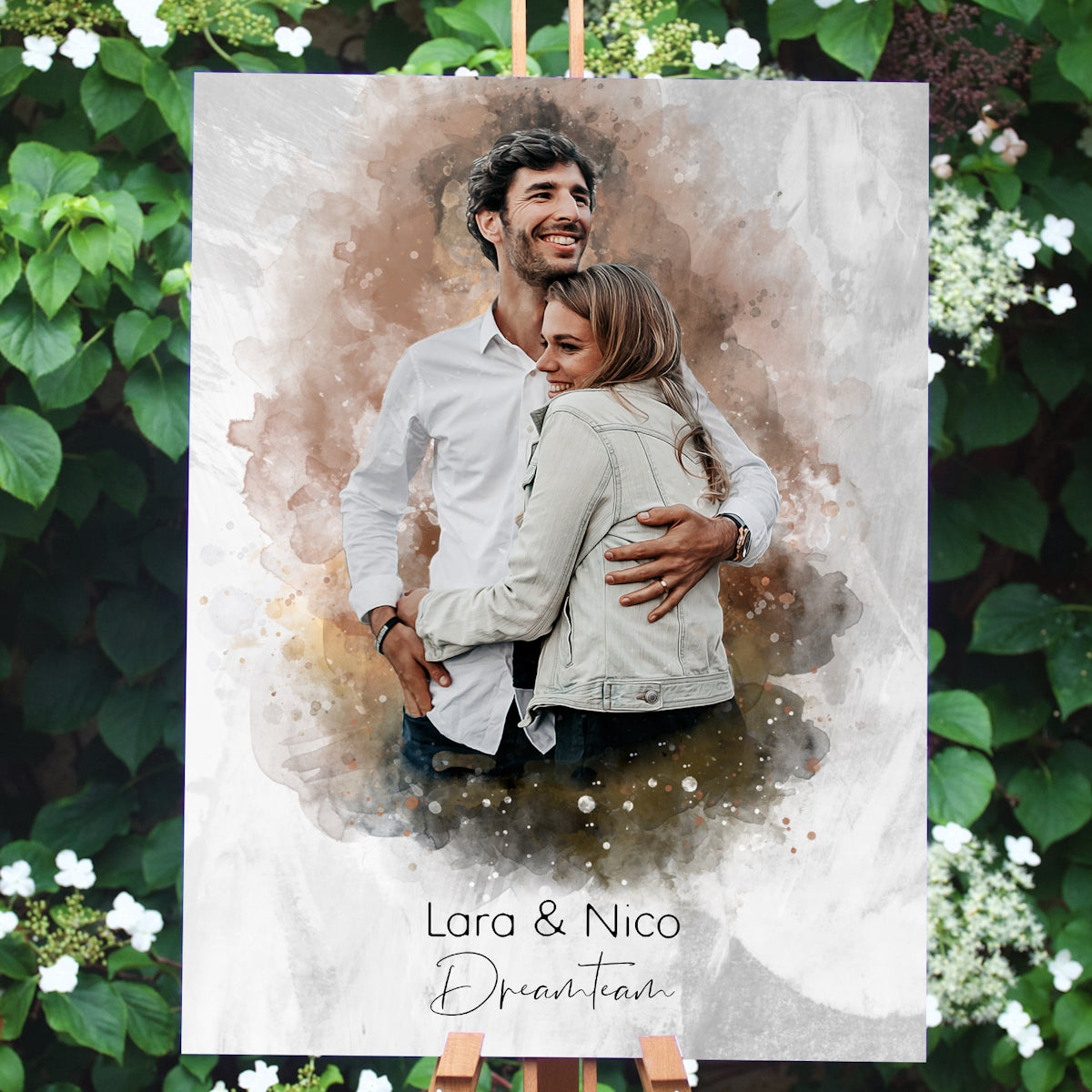 Pour Toujours™ - Poster personnalisable en aquarelle