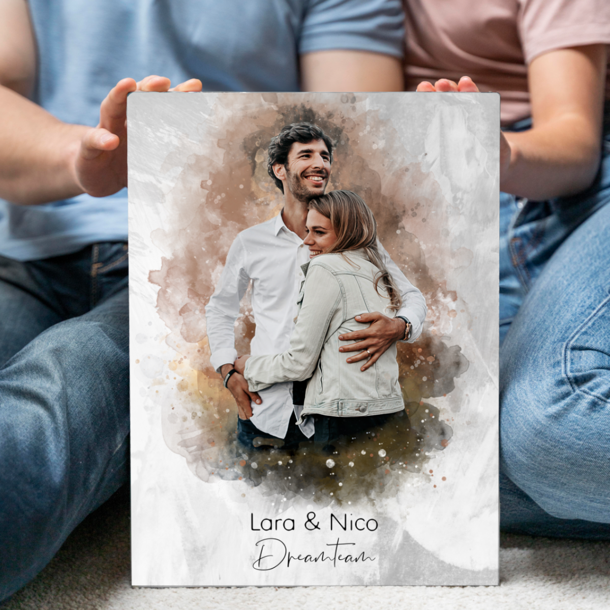 Pour Toujours™ - Poster personnalisable en aquarelle