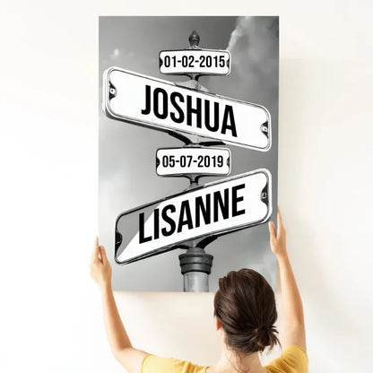 DestinCroisé™ – Toile panneau personnalisée prénoms