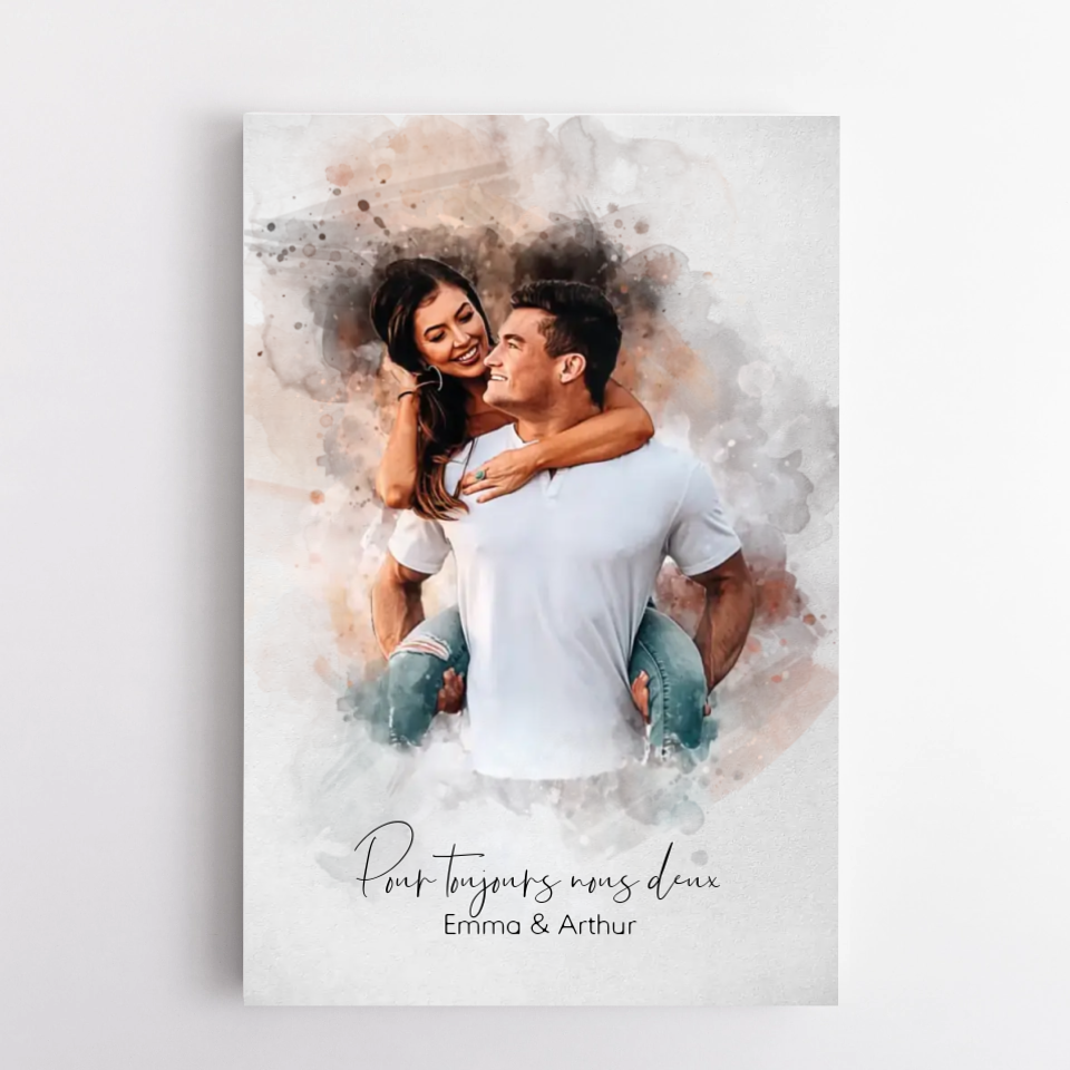 Pour Toujours™ - Poster personnalisable en aquarelle