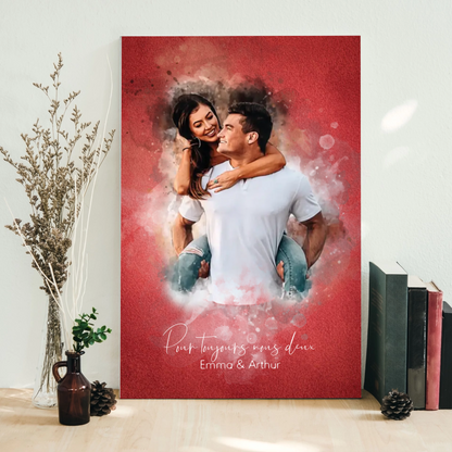 Pour Toujours™ - Poster personnalisable en aquarelle