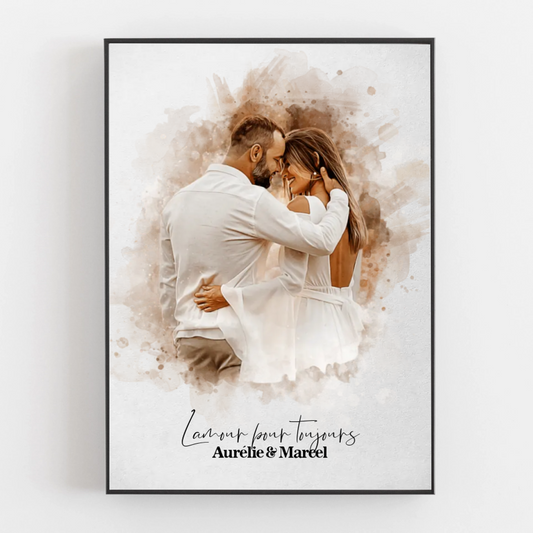 Pour Toujours™ - Poster personnalisable en aquarelle