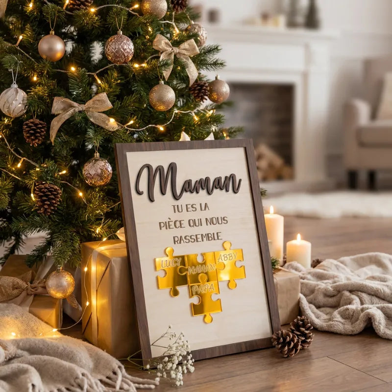 Pour Maman™ - Cadre Puzzle Famille Personnalisé