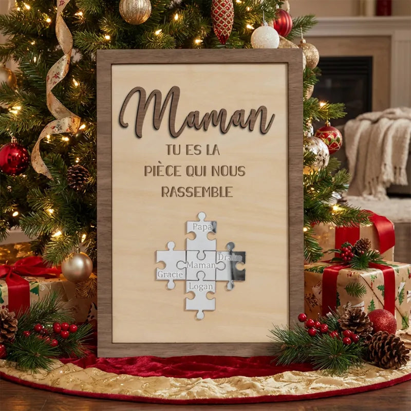Pour Maman™ - Cadre Puzzle Famille Personnalisé