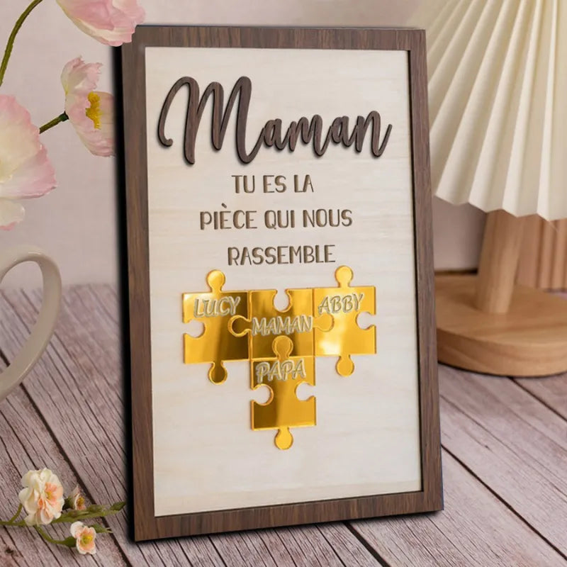 Pour Maman™ - Cadre Puzzle Famille Personnalisé