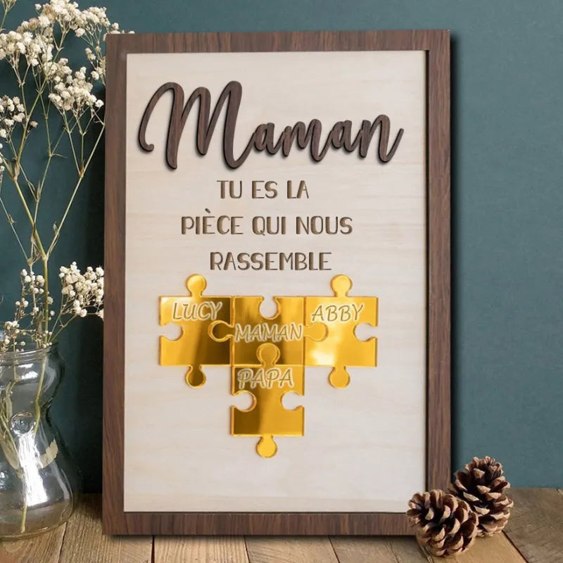 Pour Maman™ - Cadre Puzzle Famille Personnalisé