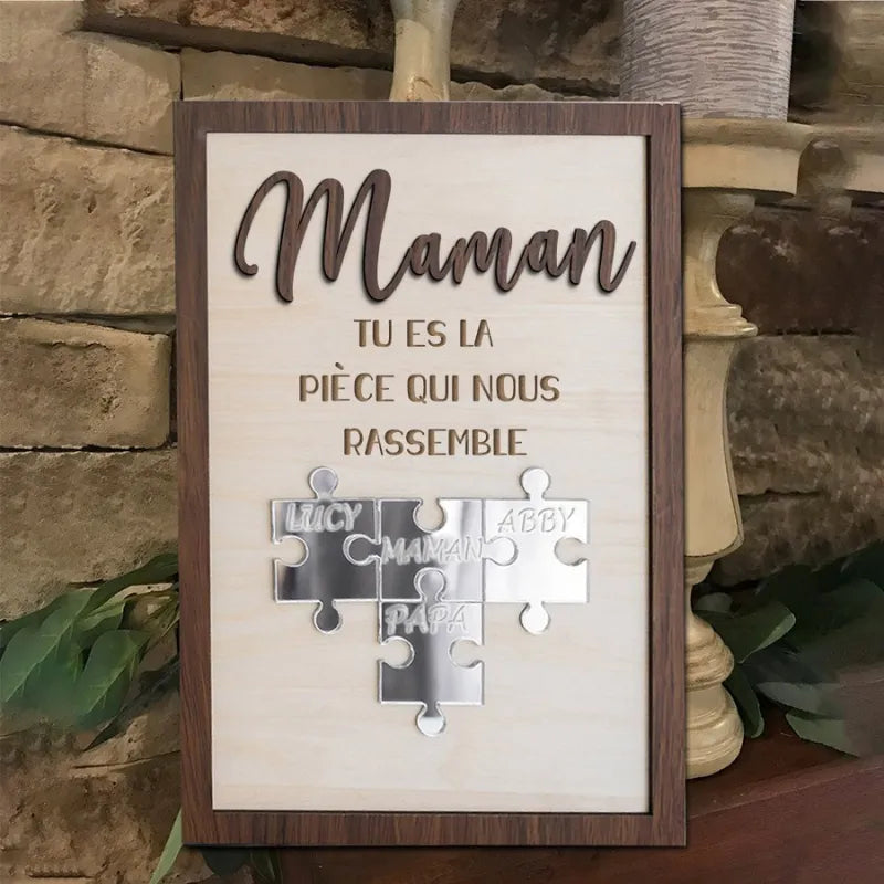 Pour Maman™ - Cadre Puzzle Famille Personnalisé