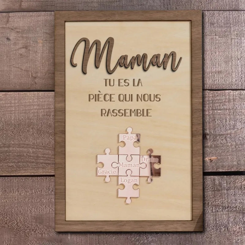 Pour Maman™ - Cadre Puzzle Famille Personnalisé