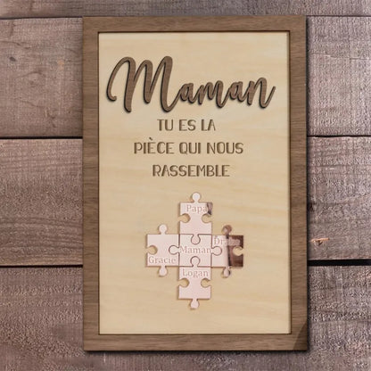 Pour Maman™ - Cadre Puzzle Famille Personnalisé