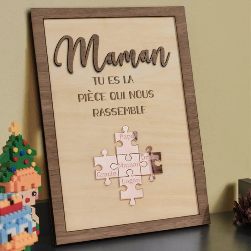 Pour Maman™ - Cadre Puzzle Famille Personnalisé