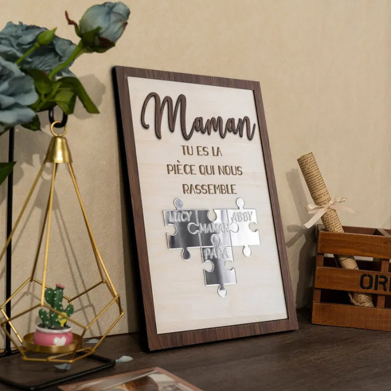 Pour Maman™ - Cadre Puzzle Famille Personnalisé