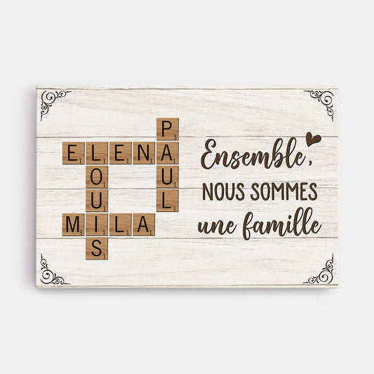 Famille en Lettres™ - Toile mot croisé famille personnalisé