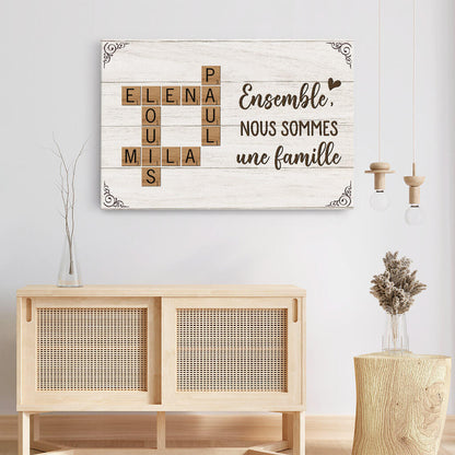 Famille en Lettres™ - Toile mot croisé famille personnalisé