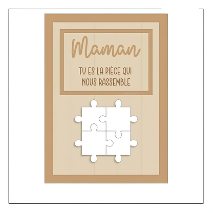 Pour Maman™ - Cadre Puzzle Famille Personnalisé