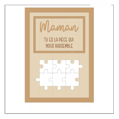 Pour Maman™ - Cadre Puzzle Famille Personnalisé