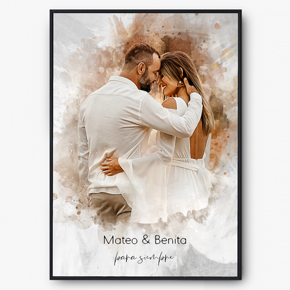 Pour Toujours™ - Poster personnalisable en aquarelle