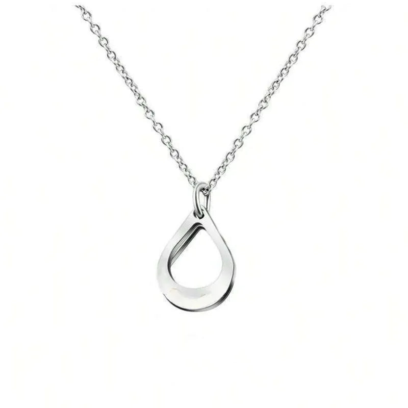 Gouttes Éternelles™ - Collier pendentif goutte en acier inoxydable