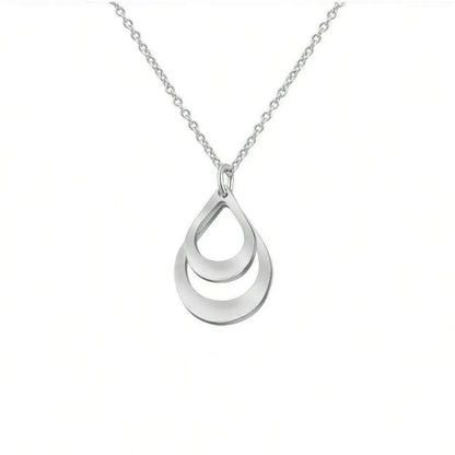 Gouttes Éternelles™ - Collier pendentif goutte en acier inoxydable