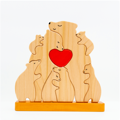 FamilleOurs™ - Puzzle Personnalisé En Bois