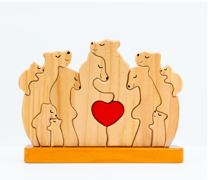 FamilleOurs™ - Puzzle Personnalisé En Bois