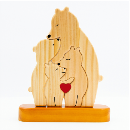 FamilleOurs™ - Puzzle Personnalisé En Bois