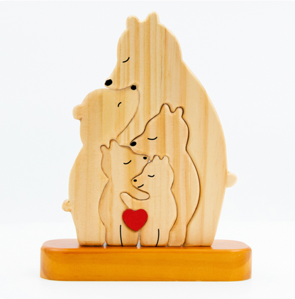 FamilleOurs™ - Puzzle Personnalisé En Bois